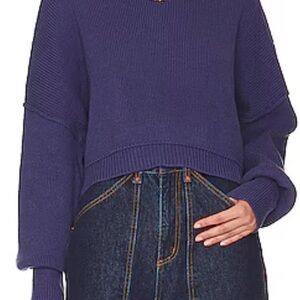 We The Free Deep Purple Crew Neck Sweater